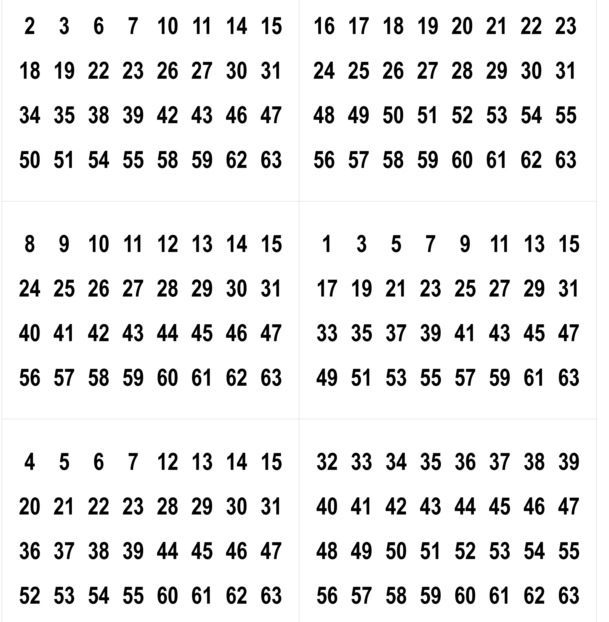 tour de magie nombre binaire